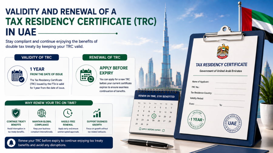 Validity and Renewal of a Tax Residency Certificate (TRC) in UAE